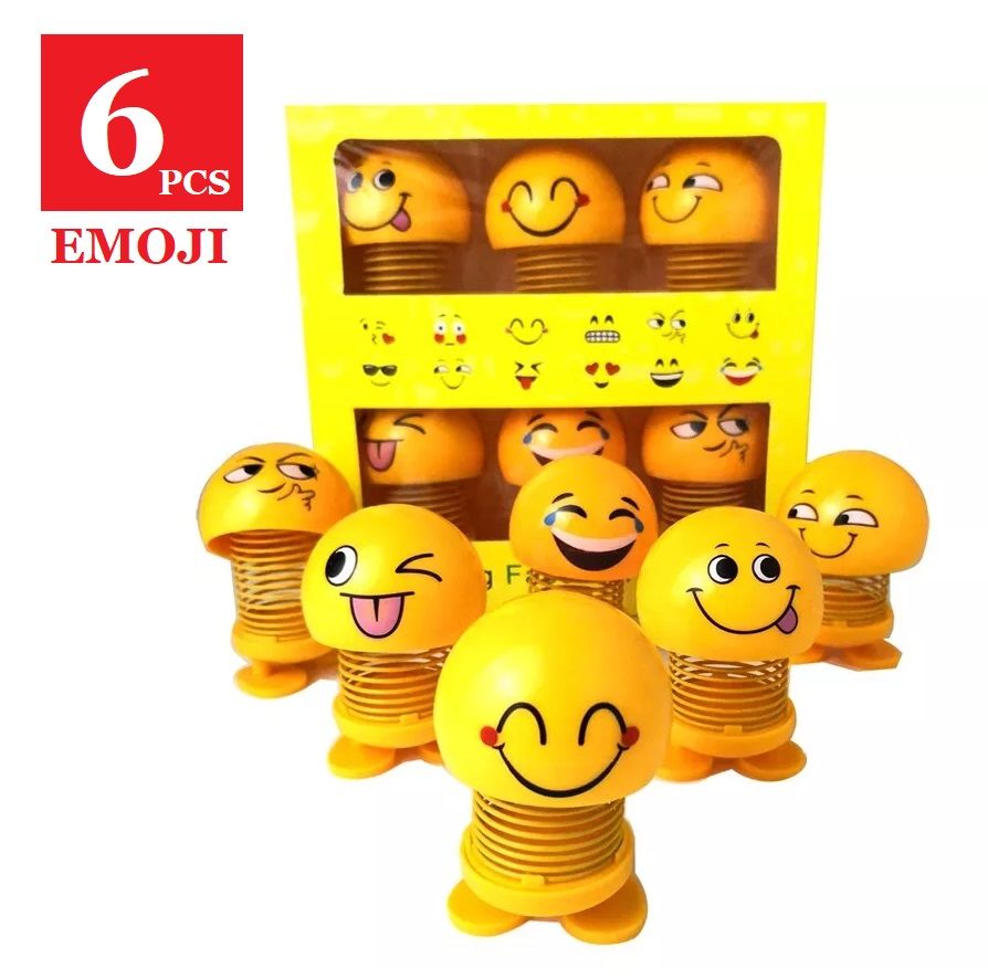 6-Pcs Of Mini Emoji Shaking Head (Swing Doll)